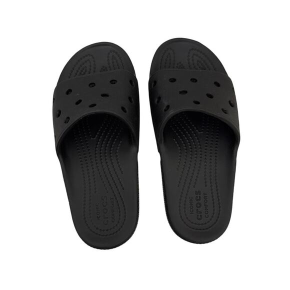 CROCS Sandals Classic Black Slides Size Youth 4 / Women's 6 - Picture 4 of 4